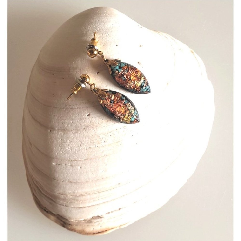 Vintage "Dark Opal" Earrings - Picture 5 of 8